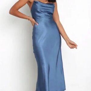 Petal and Pup Blue Satin Dress - Size 12
